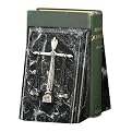 Bey-Berk Beveled Black Marble Large Scale Bookends