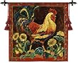 Rooster Rustic Tapestry Wallhanging Comes With Wall Hanging Rod and Tassels