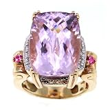Gold-Exotic: 14K Kunzite and Diamond Ring