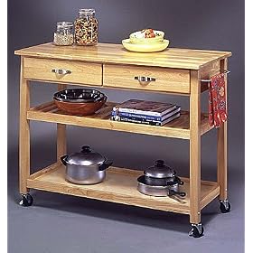 Natural Wood Kitchen Cart