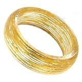 Resin Bracelet w/ 24k Hammered Gold Foil Tiger Stripe Design by Charles Winston