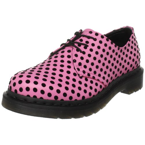 Dr. Martens 1461 Softy Flock Frauen rosa schwarze Lederschuhe, 36 EU