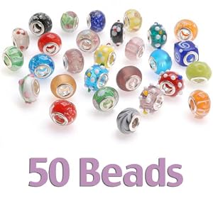 50pc-Lot-Lampwork-Murano-Glass-European-Mix-Beads-Compatible-with-Pandora-Chamilia-Troll-Biagi