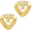 18K Yellow Gold Diamond Earring Jackets - 0.09 Ct.
