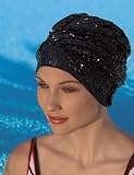 Fashy Damen Badehaube Exklusiv, schwarz mit kleine schwarzen pailetten, 3462
