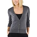 Merona&reg; Collection Womens Merino Wool V-Neck Cardigan Sweater - Charcoal