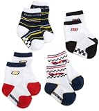 Skechers Infant Boys 4 Pack Socks, Race Car