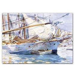 Yachts at Anchor, Palma de Majorca - 5" x 7" Museum Quality Greeting Card