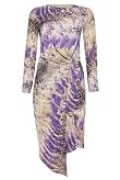 M&S Woman Faux Snakeskin Print Dress [T91-1100-S]
