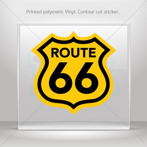 Decals Sticker Route 66 US car helmet window Boat jet-ski Garage door 6 X 5.9 Inches Vinyl color print 0600 W9697