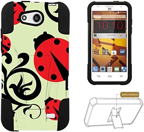Spots8® Image Design Cases for ZTE Speed N9130 , Dual Layer Silcone Bumper+ Hard Shell Case with built-in Kickstand [Lady Bugs]