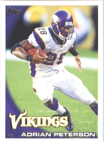 2010 Topps NFL Football Card # 10 Adrian Peterson - Minnesota Vikings - NFL Trading Card in a Protective ScrewDown Case!