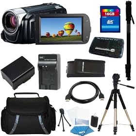 Canon VIXIA HF R20 HFR20 1920 x 1080 HD Recording w/ 8GB Internal Flash Memory Drive Camcorder + 16GB Deluxe Accessory Kit