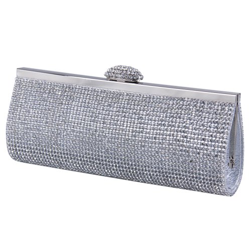 ECOSUSI Elegant Rhinestones Clasp Flap Purse Evening Bag Clutch