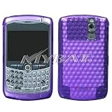 PURPLE DIAMOND PATTERN SOFT CRYSTAL SKIN GEL COVER CASE FOR BLACKBERRY CURVE 8300 8310 8330