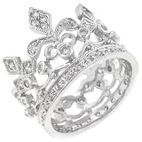 Rhodium Plated Cubic Zirconia Channel Set Right Hand Ring
