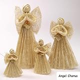 Decorations 4 Angels in Chorus Abaca Holiday Ornaments Figures Decor