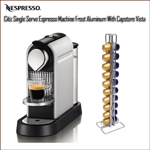 nespresso c110 citiz single serve frost aluminum espresso machine bundle