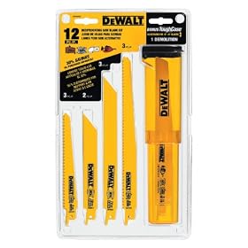 DEWALT DW4892 12-Piece Reciprocating Saw Blade Set with Case