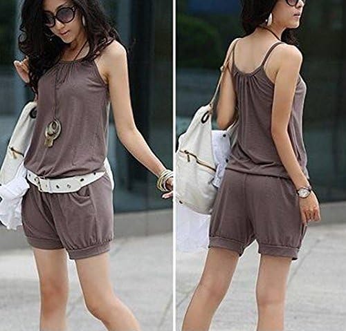 Monthesa Womens Jumpsuit Ladies Spaghetti Strap Shorts Pants Summer Rompers (purple)