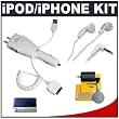CTA Multifunctional 4 Way Home & Car Charger + Accessory Kit for Apple iPhone, iPhone 3G, iPhone 3GS, iPhone 4, iPad, touch, classic, mini, nano and photo/video iPods (with full-size dock connector)