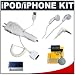 CTA Multifunctional 4 Way Home & Car Charger + CTA Earbud Headphones + Accessory Kit for Apple iPhone, touch, classic, mini, nano and photo/video iPods (with full-size dock connector)