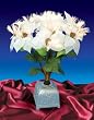 20" Pre-Lit Fiber Optic White Poinsettia Artificial Christmas Plant Multi Lights