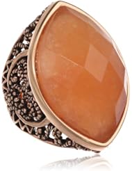Barse "Promenade" Peach Aventurine Copper Ring