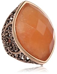 Barse "Promenade" Peach Aventurine Copper Ring