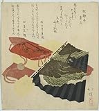 IMAGE OF Reprint Historic Japanese Print a fan, with landscape painting of rugged coastline, trees, and mountains, next to a