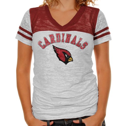 NFL Arizona Cardinals Coop Short Sleeve Women's T-Shirt With White And Primary Colors With Distressed Screenprint (White/Cardinal-Large) at Amazon.com