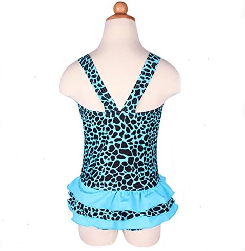 Jiang Bo Girls Swimsuit One-piece Swimwear Pink Swimming Costume Beachwear Top Quality JB013 (blue, 128(5-6 years old))