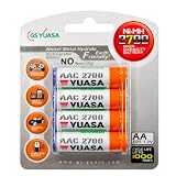 Yuasa 4-Pack of AA Ni-MH Rechargeable Batteries (2700mAh)