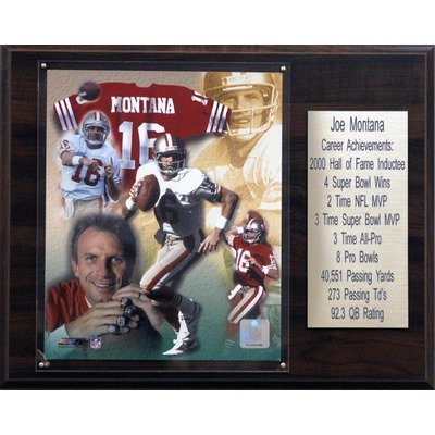 NFL San Francisco 49ers Joe Montana Career Stat Plaque