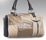 Nicole Lee Handbags Serenity Zipper Purses Tri Color Studded Satchel