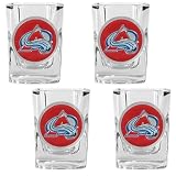 NHL Square Shot Glass 4 Piece Set Team: Avalanche