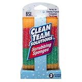 Clean Team Solutions Wide Horizontal Striped ScruBBing Sponges, 12 Count Box (Pack of 3)
