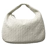 Bottega Veneta 'Veneta' Woven Cream Leather Medium Hobo 115653/V0013/9541