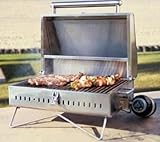 OCI 18-TTG-LP Table Top Liquid Propane Gas Grill with 266 sq. in. Cooking Surface Adjustable Leveling Legs and 20 000 BTU Burner: Stainless Steel