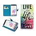 Deego Live the Life You Love Sparkle Pattern PU Leather Magnet Flip Wallet Cover with Stand for LG G3