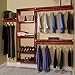 John Louis Home 12 in. Deep Solid Wood Simplicity Closet Organizer, Red Mahogany Finish
