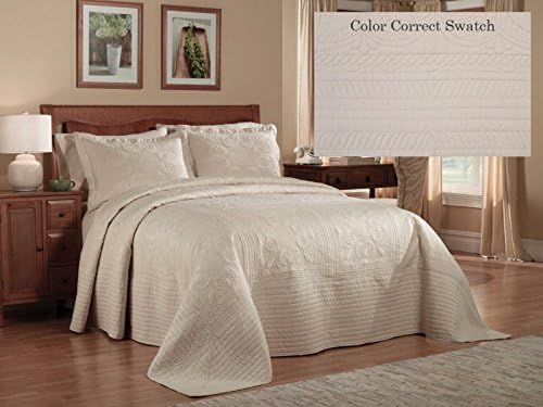 American Traditions Twin Bedspread, French Tile, Ivory