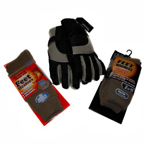Mens ski gloves. 2 pairs feet warmer socks. Ski wear