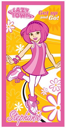 Lazy Town Stephanie Beach / Bath Towel (Lazy Town Stephanie Printed Velour Towel)