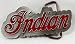 Indian Script Freeform Enamel Motorcycle Pewter Belt Buckle