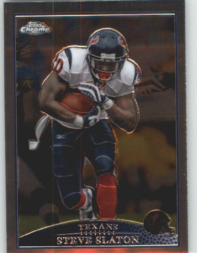 2009 Topps Chrome Football Card # 98 Steve Slaton Houston Texans Mint Condition - Shipped In Protective ScrewDown Display Case!