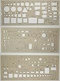 Set of 3 Electronic Electrical Symbols Drawing Drafting Template Stencil
