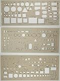 Set of 3 Electronic Electrical Installation Building Services Flow Chart Schematic Diagram Symbols Drawing Drafting Template Stencil