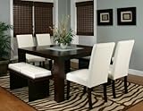Kemper-Ivory 7pc Dining Set (Espresso, Ivory) (56
