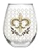 Stemless Wine Glass, Fleur De Lis